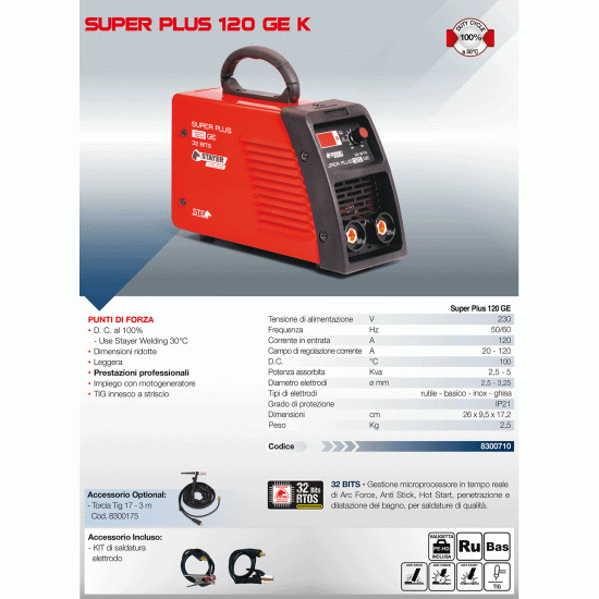 Poste à souder STAYER Inverter Super Plus 120 GE K | 8300710